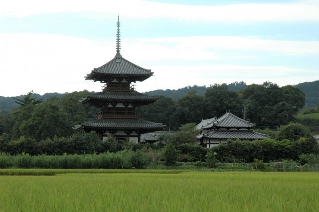 法隆寺　日本最古の木造建築