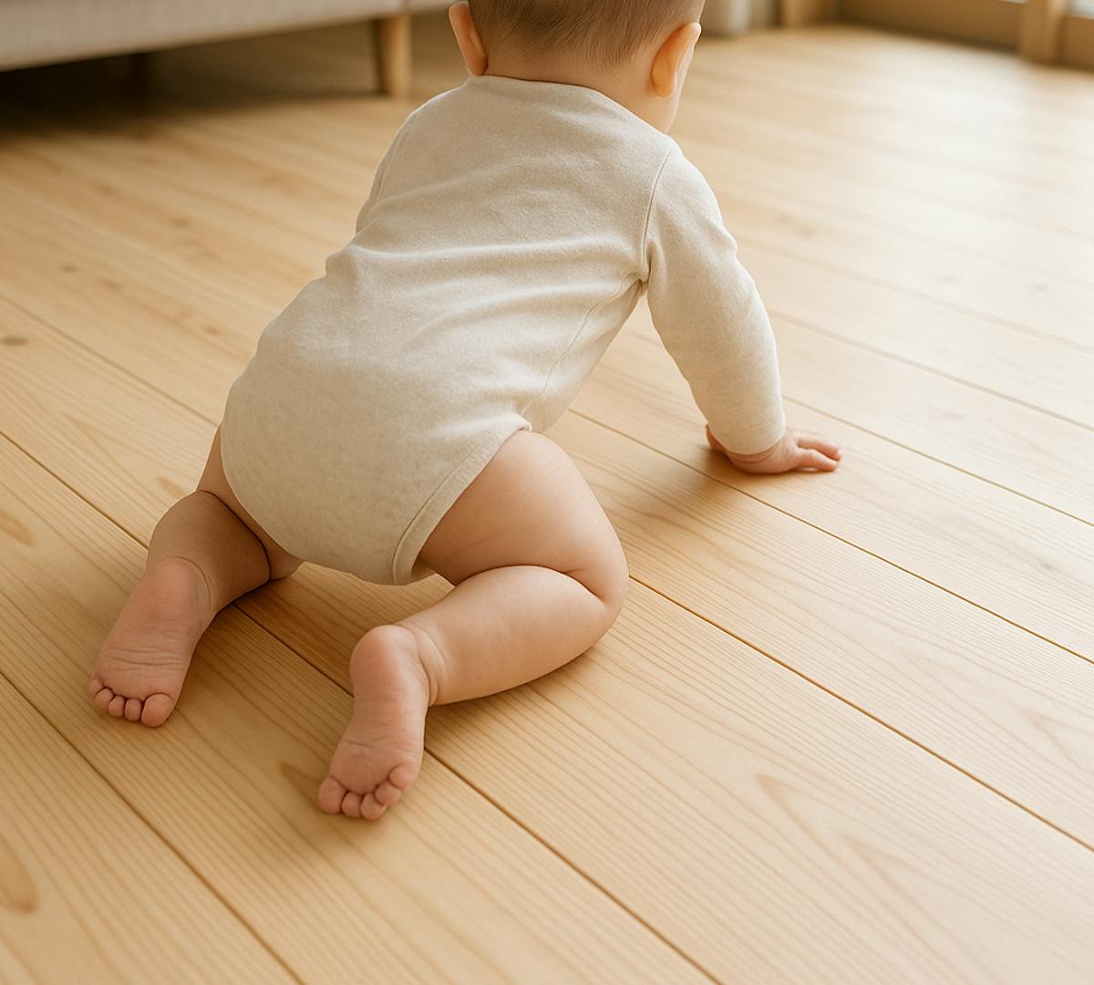 無垢フローリング　赤ちゃん