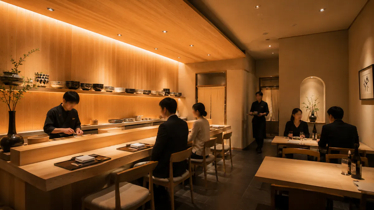 羽目板　和食割烹店