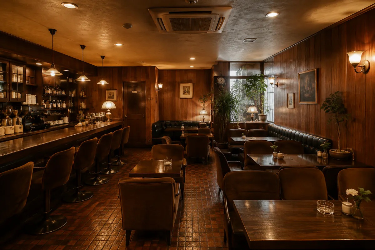 羽目板　喫茶店